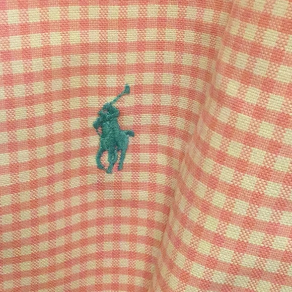 *EUC* Ralph Lauren pink & white check button down. Size XL. - Picture 3 of 4